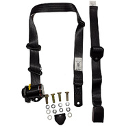 Retractable Seat Belt 90-90 On Pillar + Adjustable Web Buckle - Cappuccino Webbing